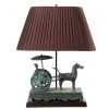 Bronze chariot table lamp