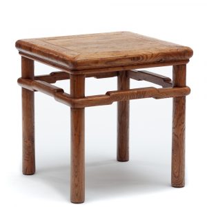 Square stool with wraparound stretchers