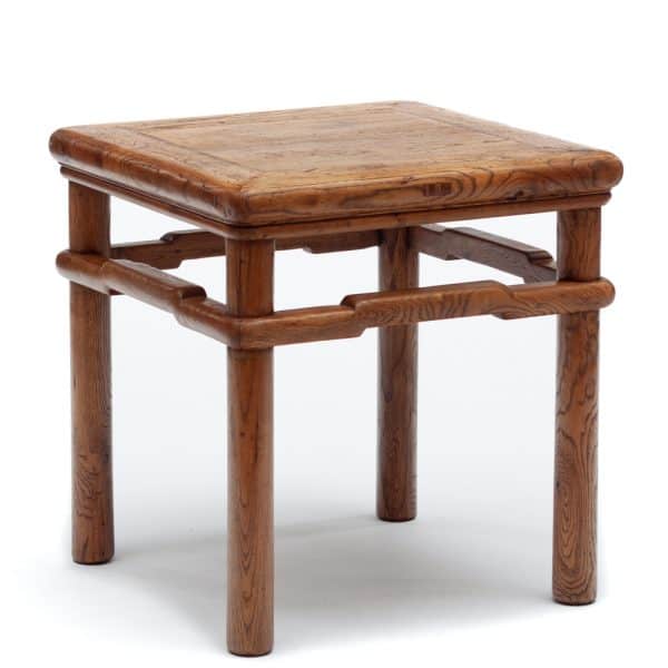 Square stool with wraparound stretchers