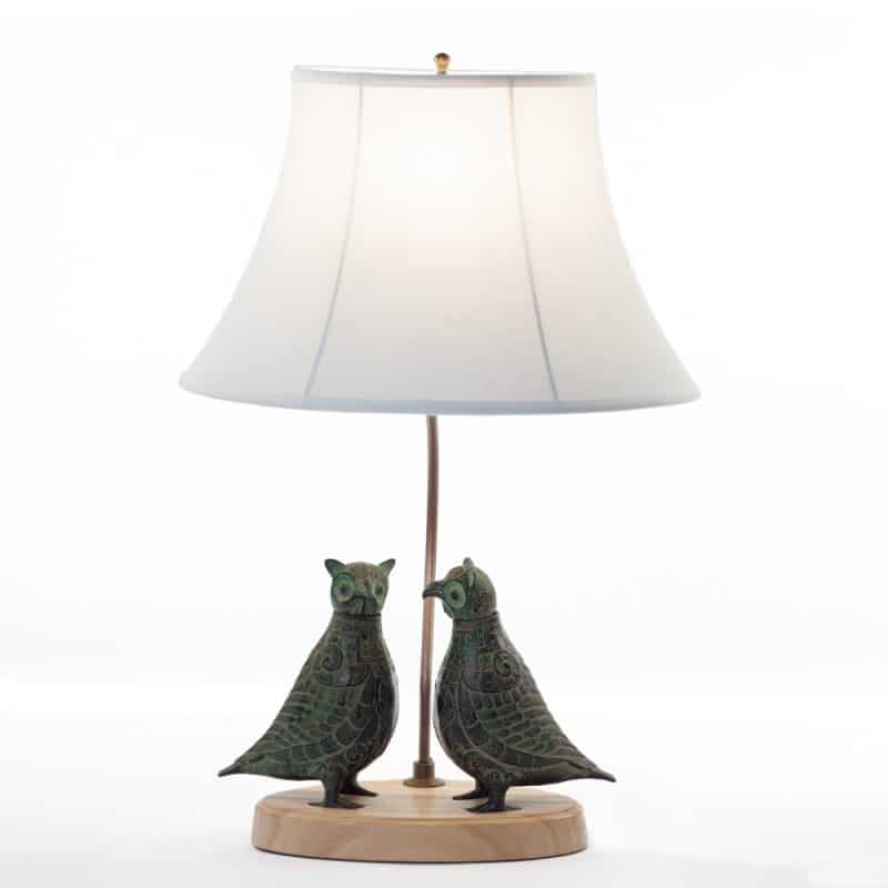 Bronze owls table lamp - Humble House gallery