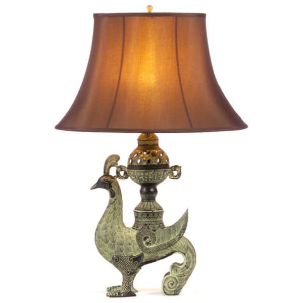 Mythical bird bronze table lamp