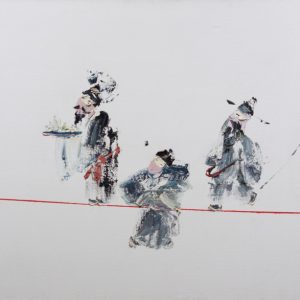Clowns on a red wire by Cheng Yu