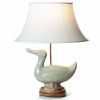 Green pottery duck table lamp