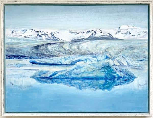 Chrissielloyd_ReflectionsonblueIceland_2018_64x49cm_acryliconcanvas_$800