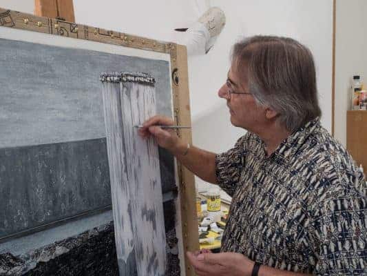 Artist Petros Papoulis in his studio, Canberra