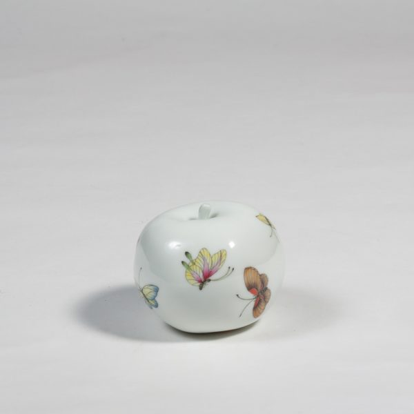 Butterflies porcelain apple by Diana Williams