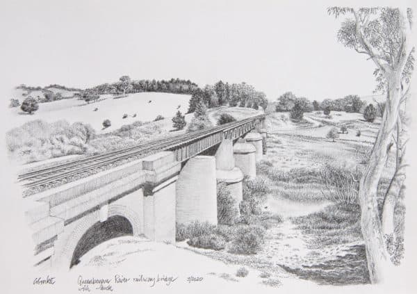 Queanbeyan River railway bridge by Grahame Crocket