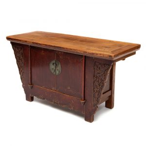 Kang cabinet with magpie and plum blossom carving