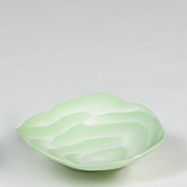 Green Nerikomi Rose Dish by Josephine Townsend