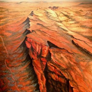 Red Escarpment and Road by Chrissie Lloyd