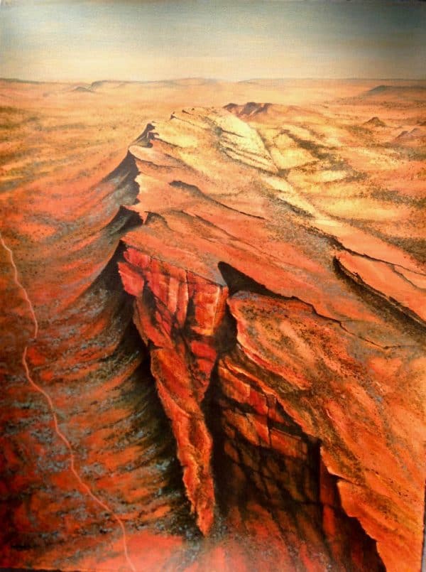 Red Escarpment and Road by Chrissie Lloyd