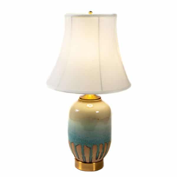 River Scene porcelain table lamp