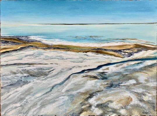 Flooding waters, shifting salt pans II - Kati Thanda (Lake Eyre) by Chrissie Lloyd