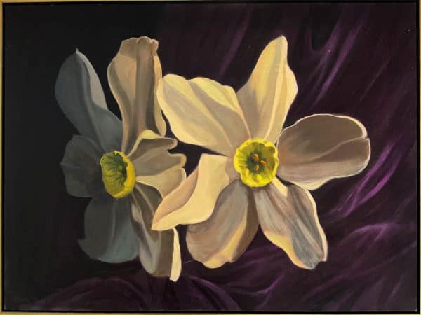 Large Jonquils with a Purple Swag by Roger Beale