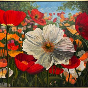 Poppies with Trees by Roger Beale