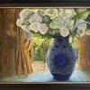 Vase with White Chrysanthemums by Roger Beale