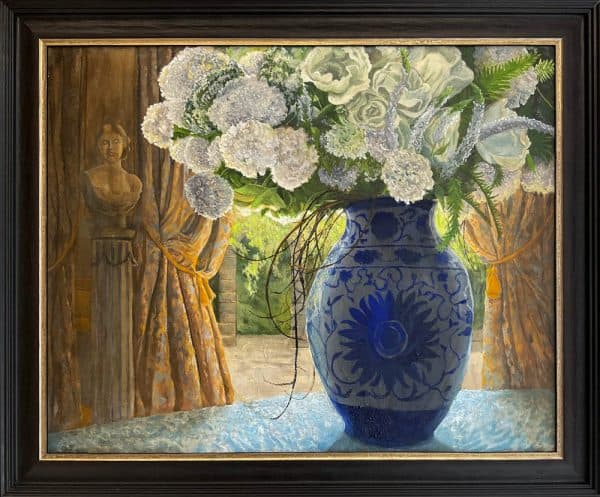 Vase with White Chrysanthemums by Roger Beale