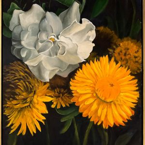White Gardenias with Everlasting Daisies by Roger Beale