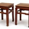 Square antique Chinese stools with horse hoof feet
