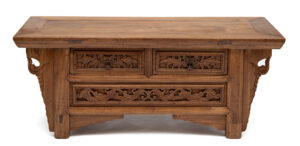 Two drawer carved kang - front