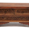 Two drawer kang peach blossom carving - front