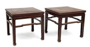 Large square lacquered stools