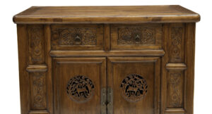 Cabinet with deer medallions - detail