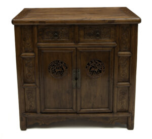 Cabinet with deer medallions - front