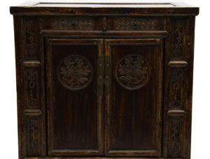 Cabinet with peony medallions - detail