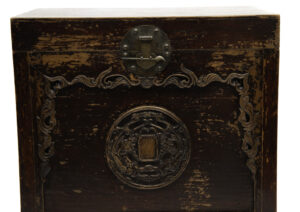 Two drawer chest with dragon carving - detail