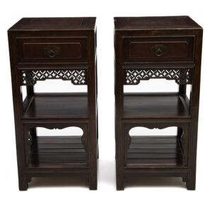 Tea stands with peach motif - front