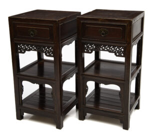 Tea stands with peach motif - side